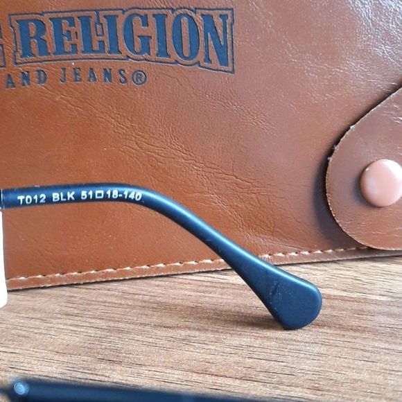 NEW Black Eyeglass Frame w/ case, Rx'able, True Religion, black metal, m… - Picture 3 of 7